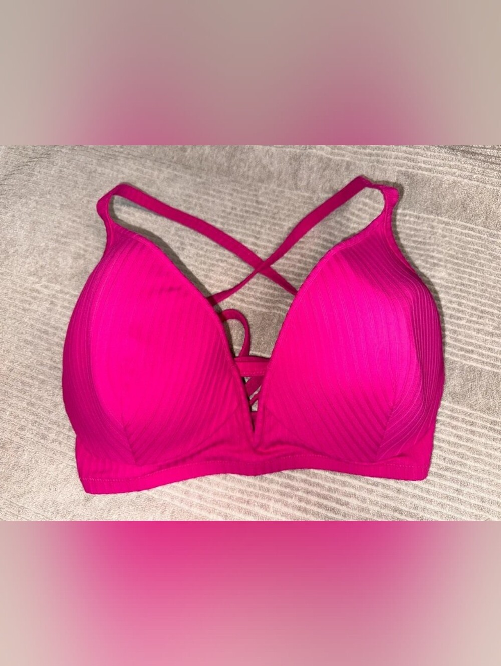 Shade & Shore Hot Pink Crochet Push-Up Bikini Set